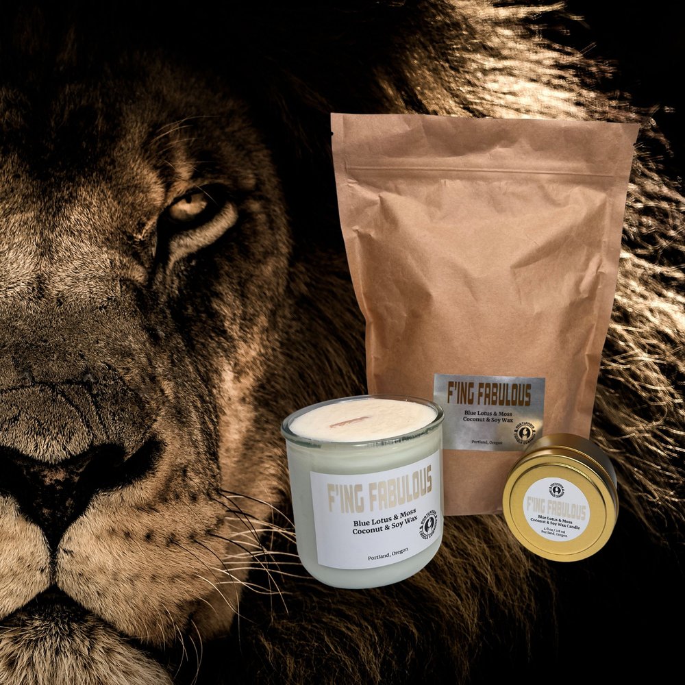 F'Ing Fabulous Natural Wax Candle | Blue Lotus and Moss Fragrance