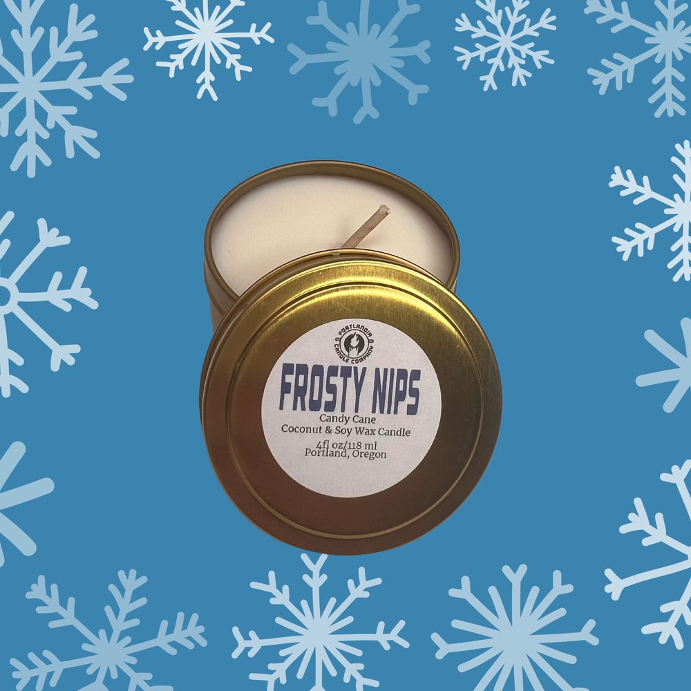 Frosty Nips Natural Wax Candle | Vanilla Mint Fragrance