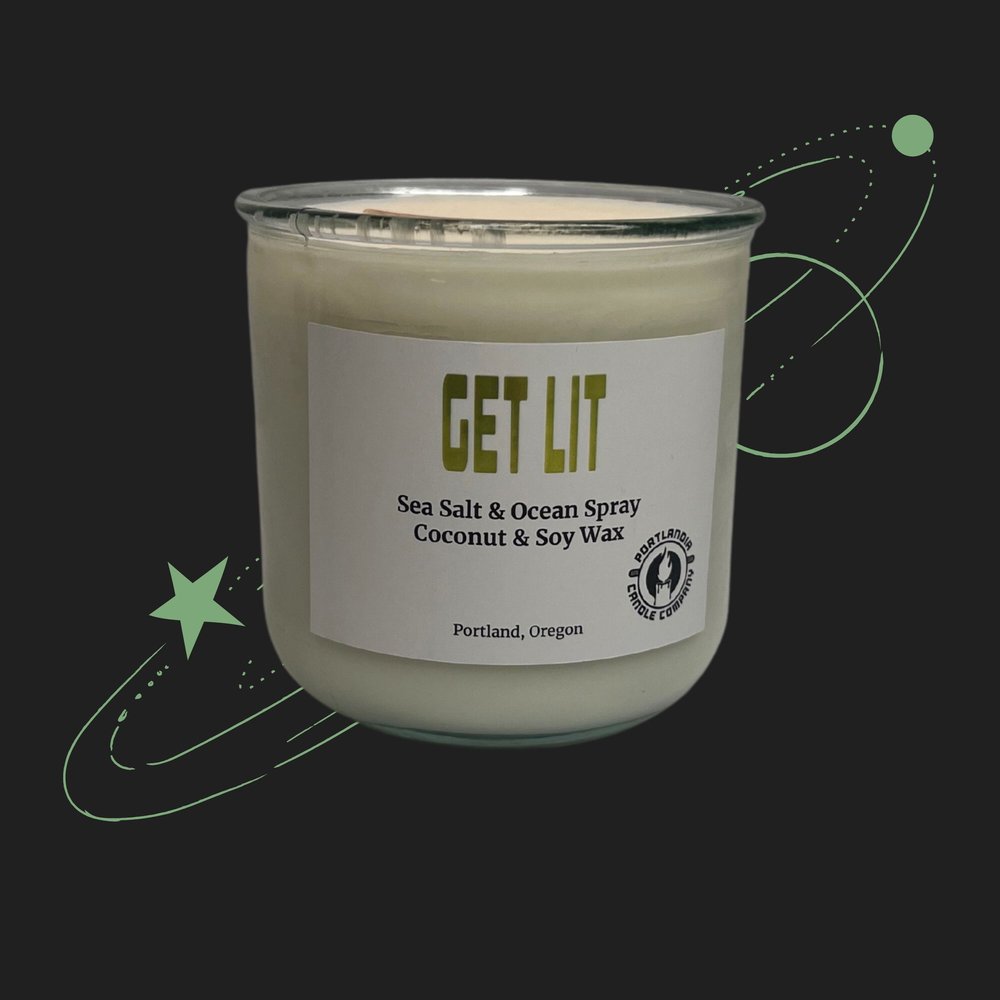 Get Lit Natural Wax Candle | Sea Salt and Ocean Spray Fragrance