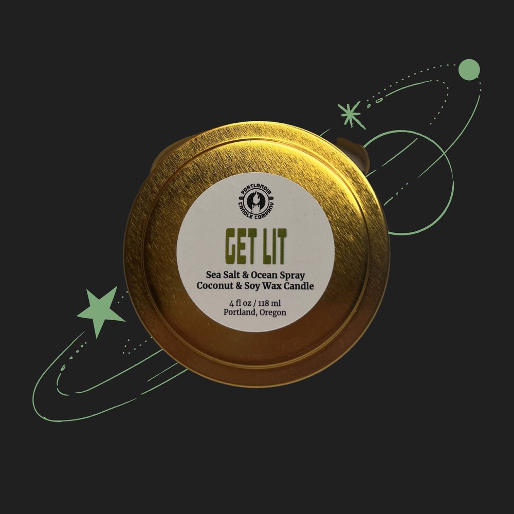 Get Lit Natural Wax Candle | Sea Salt and Ocean Spray Fragrance