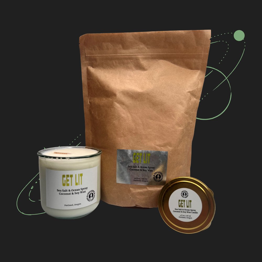 Get Lit Natural Wax Candle | Sea Salt and Ocean Spray Fragrance
