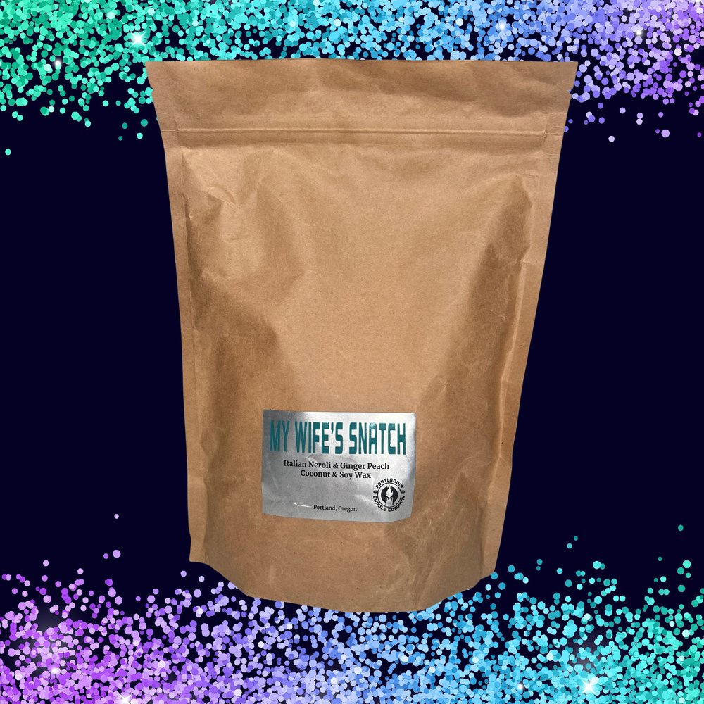 My Wife's Snatch Natural Wax Candle | Italian Neroli and Gingered Peach Fragrance