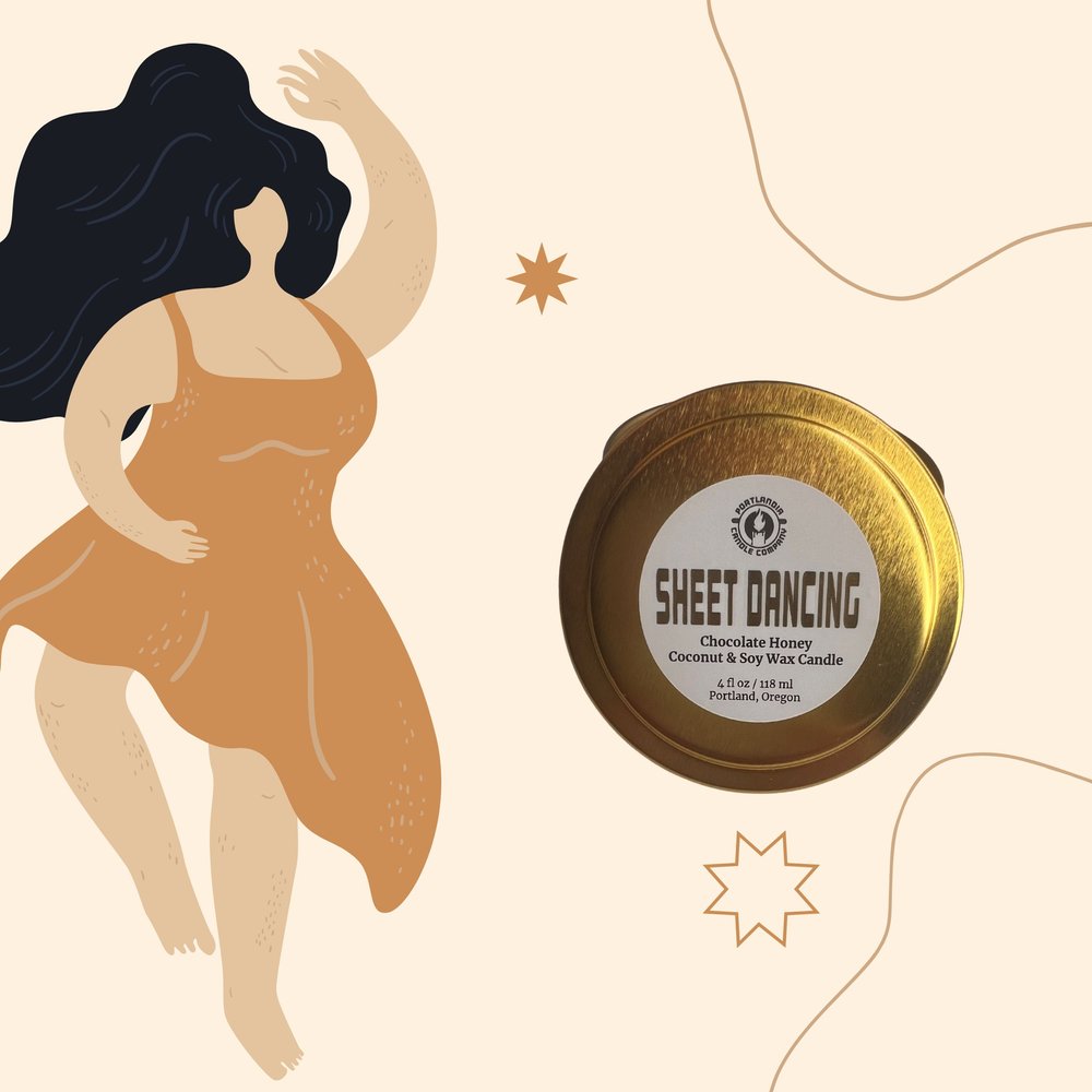 Sheet Dancing Natural Wax Candle | Chocolate Honey