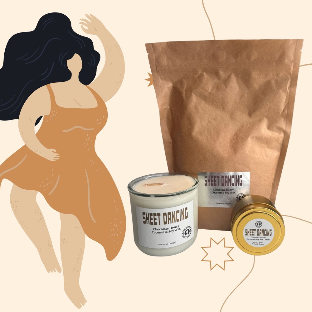 Sheet Dancing Natural Wax Candle | Chocolate Honey